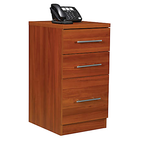 Office Depot® Brand Duval Business 3-Drawer File Cabinet, 29 1/4"H x 15 3/8"W x 18 1/4"D, Light Cherry