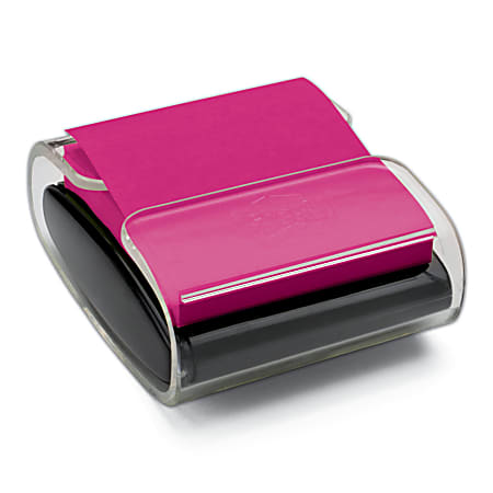 Post-it® Pop Up Notes Dispenser, 3 in x 3 in, 1 Dispenser, 2 Pads, 45 Sheets/Pad, Black Base Clear Top