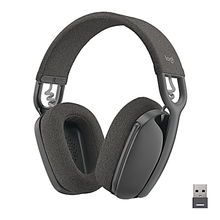 Logitech Zone Vibe 125 Headset - Stereo - USB Type A - Wireless - Bluetooth/RF - 98.4 ft - 20 Hz - 20 kHz - Over-the-ear - Binaural - Circumaural - Omni-directional, MEMS Technology, Bi-directional, Noise Cancelling Microphone - Noise Canceling - Graphite