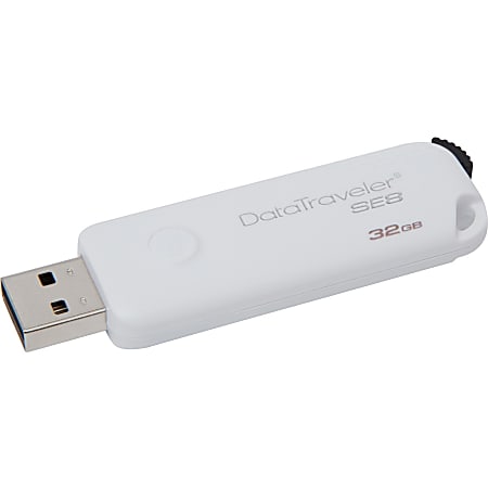 Kingston 32GB DataTraveler SE8 USB 2.0 Flash Drive - 32 GB - USB 2.0 - White - 5 Year Warranty