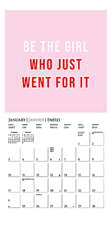 Graphique Inspirational Monthly Wall Calendar 12 x 12 Girl Boss January ...