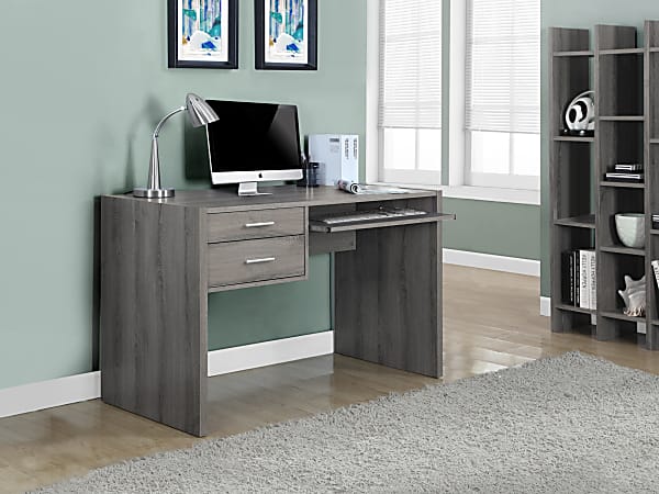Monarch Specialties Computer Desk With Keyboard Tray, Dark Taupe