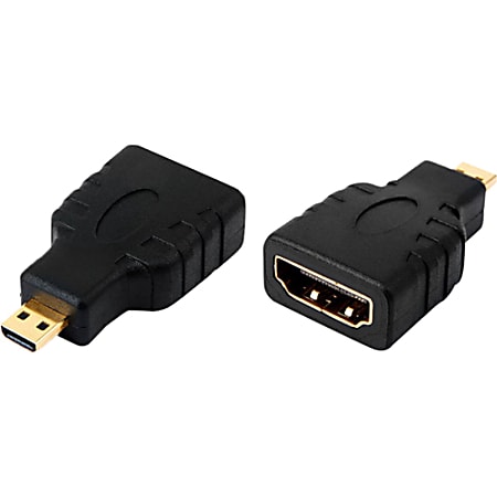 4XEM Micro HDMI Male To HDMI A Female Adapter - Micro HDMI male to HDMI female adapter 1 x HDMI (Micro Type D) Male Digital Audio/Video - 1 x HDMI (Type A) Female Digital Audio/Video - Gold Plated Connector