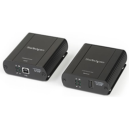 StarTech.com USB 2.0 Extender over Cat5e or Cat6 Ethernet Cable - 330ft/100m USB 2.0 Extender Adapter Kit w/ ESD & Metal Case - USB2001EXT2NA