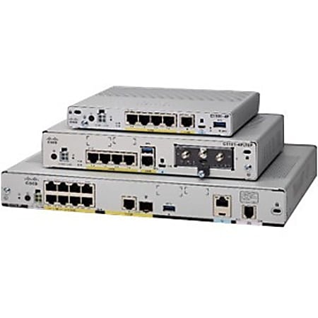 Cisco C1121-4P Router - 6 Ports - 4 RJ-45 Port(s) - PoE Ports - Management Port - 1 - Gigabit Ethernet - Rack-mountable