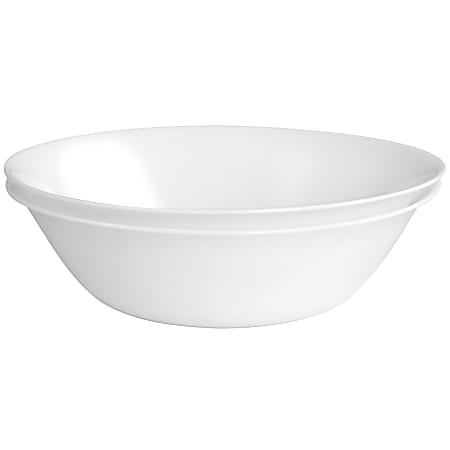 Ultra by Gibson 2-Piece Tempered Opal Glass Serving Bowl Set, 46 Oz, White Shadow