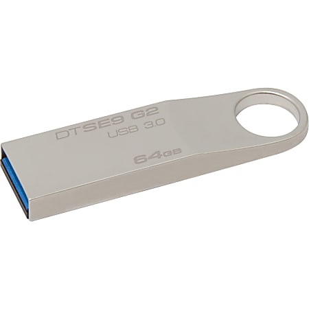 Kingston® DataTraveler® SE9 G2 USB 3.0 Flash Drive, 64GB, Silver