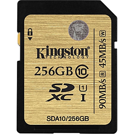 Kingston 256 GB Class 10/UHS-I SDXC - 90 MB/s Read - 45 MB/s Write - 300x Memory Speed - Lifetime Warranty