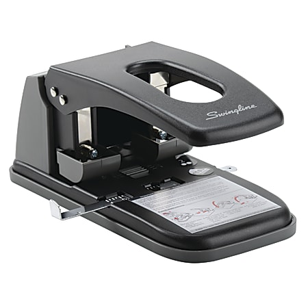 Swingline® High Capacity 2-Hole Paper Punch, 100 Sheets, Black/Gray