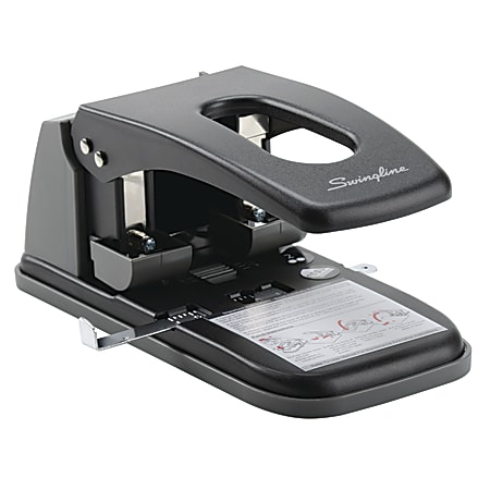 Swingline SmartTouch hole punch - 12 sheets - 3 holes - metal - gray, black