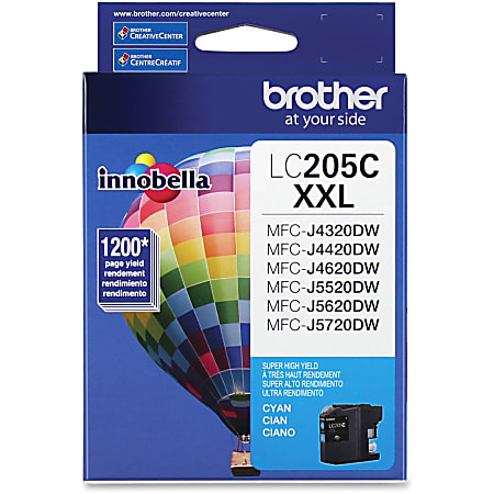 Brother® LC205 Extra-High-Yield Cyan Ink Cartridge, LC205C