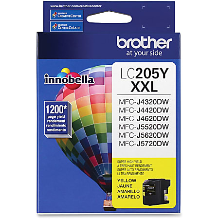 Brother® LC205 Yellow Extra-High-Yield Ink Cartridge, LC205Y