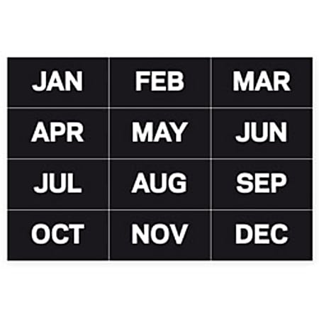 MasterVision™ Magnetic Months Of The Year, 1" x 2", Set Of 12