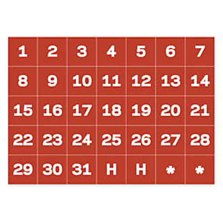 MasterVision™ Magnetic Calendar Dates, 1"H, Set Of 31