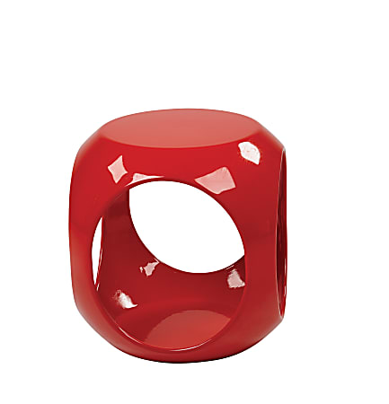 Ave Six Slick Table, Accent, Round, High-Gloss Red