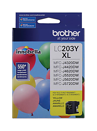 Brother® LC203 Yellow High-Yield Ink Cartridge, LC203YS