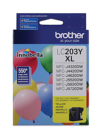 Brother® LC203 High-Yield Yellow Ink Cartridge, LC203YS