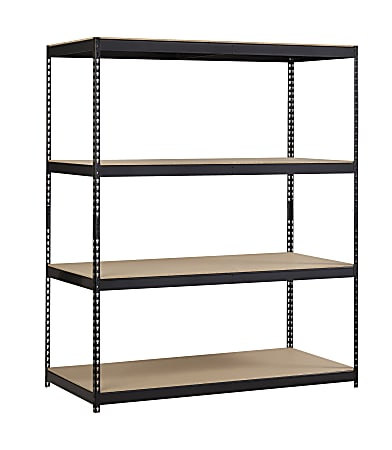 Lorell® 4-Shelf Steel Archival Shelving, 84"H x 69"W x 33"D, Black