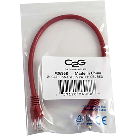 C2G 5ft Cat5e Cable 350 MHz Snagless Red Category 5e for — free download