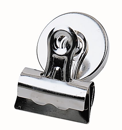 Office Depot® Brand Bulldog Magnetic Clips, 1-3/4", Silver, Pack Of 2
