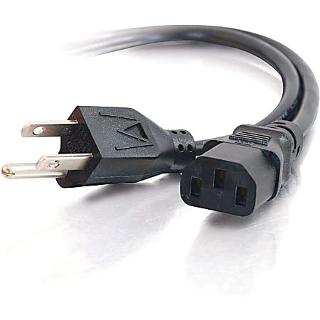 C2G 6ft 18 AWG Universal Power Cord (NEMA 5-15P to IEC320C13) - 6ft