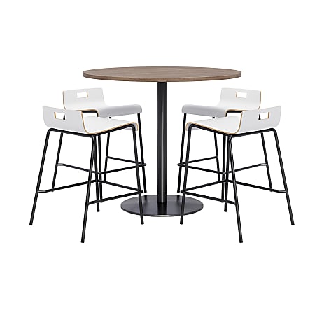 KFI Studios Proof High Bistro Table Set, White/Black/Espresso