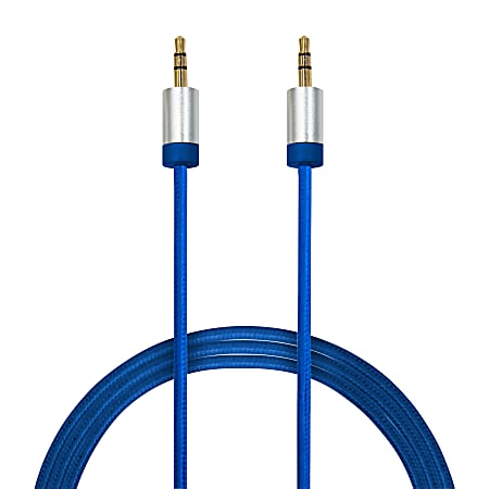 Duracell® 3.5 mm To 3.5 mm Aux Cable, 6', Blue
