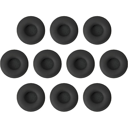 Jabra Biz 2400II Ear Cushions - Black - Leatherette - 10 Piece