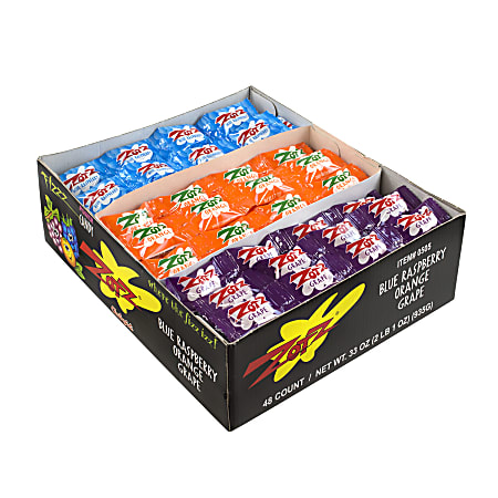 Zotz Strings Fizz Power Candy, 2.06 Lb, Assorted Flavors, Bag Of 48