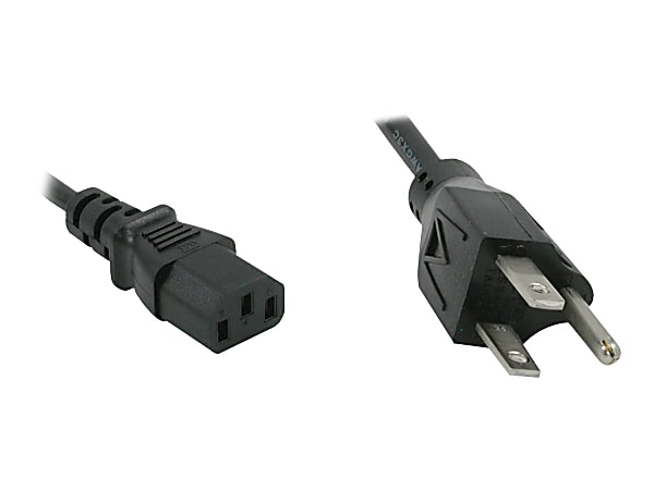 C2G 1ft Universal Power Cord - 18 AWG - NEMA 5-15P to IEC320C13 - Power cable - IEC 60320 C13 to NEMA 5-15 (M) - AC 110 V - 1 ft - molded - black