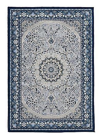 Linon Innova Area Rug, 3-1/2' x 5', Marion Cream/Blue