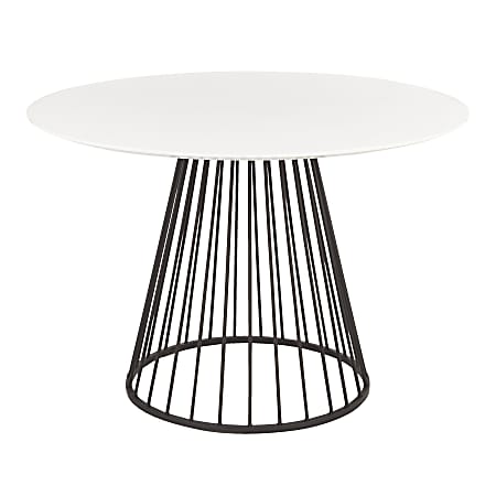 LumiSource Canary Dining Table, 29-1/2"H x 43-1/2"W x 43-1/2"D, White/Black