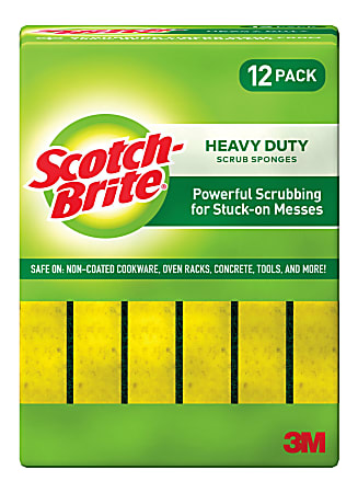 Scotch-Brite™ Heavy-Duty Scrub Sponges, Pack Of 12 Sponges