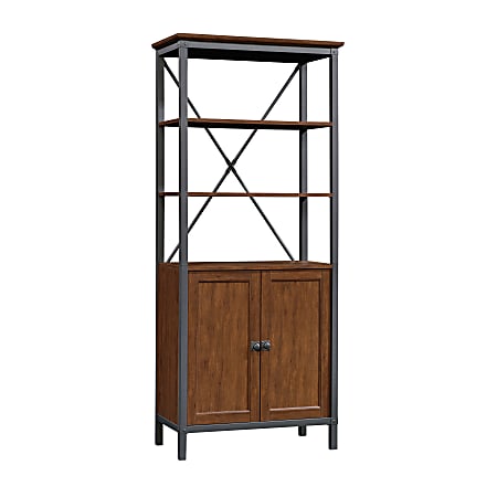 Sauder® Carson Forge Bookcase With Doors, Milled Cherry