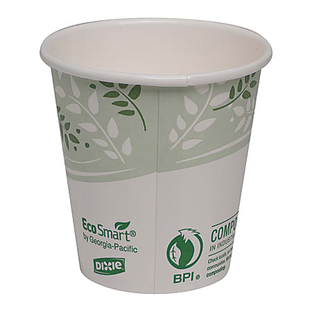 Dixie® EcoSmart® Paper Hot Cups, 10 Oz, Green/White, Case Of 1,000 Cups