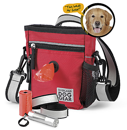 Mobile Dog Gear Day Night 6 Piece Walking Bag 7 H x 2 W x 6 D Red