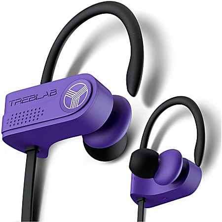 Treblab XR700 - Top Bluetooth Wireless Earbud - Stereo - Wireless - Bluetooth - Over-the-ear - Binaural - In-ear - Noise Cancelling Microphone - Noise Canceling - Purple