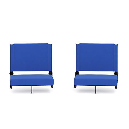Flash Furniture Grandstand Comfort Seats, Blue/Black, Set Of 2 Seats