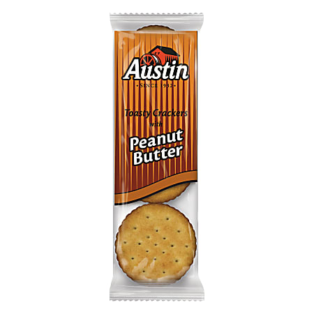 Austin® Toasty Crackers With Peanut Butter, 1.38 Oz, Pack Of 45