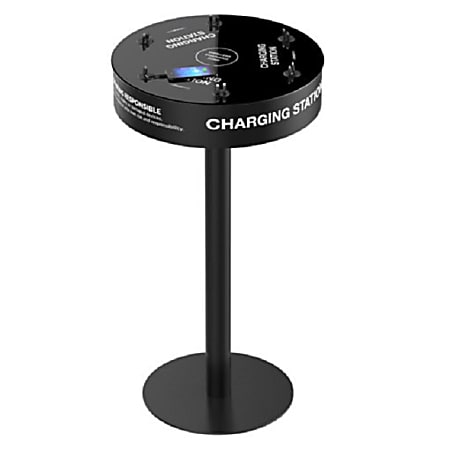 ChargeTech Power Table Charging Station For 12 Mobile Devices, Black