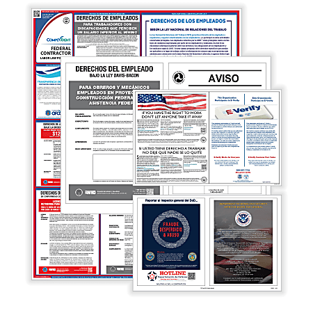 ComplyRight™ Federal Contractor, Construction, Labor Law 1-Year Poster Service, Spanish