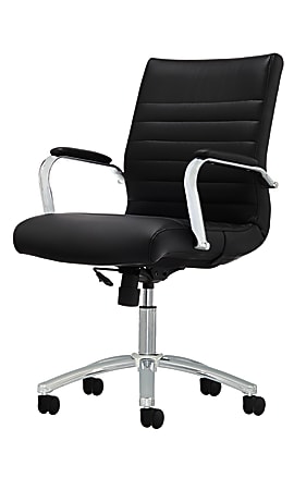 Realspace Modern Comfort Winsley Bonded Leather Mid Back Manager