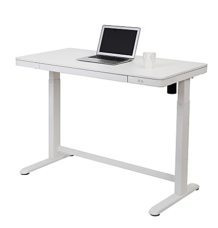 Realspace® Electric 48&#x27;W Height-Adjustable Standing Desk, White