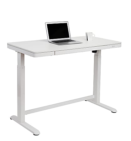 Realspace 48InW Electric Height-Adjustable Standing Desk, White