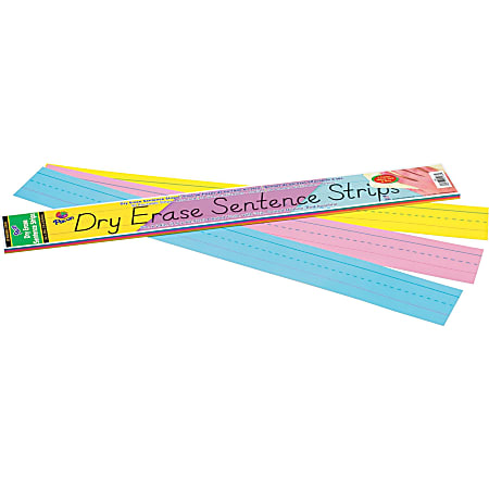 Pacon® Dry-Erase Sentence Strips, Assorted Colors, Pack of 30