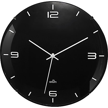 Orium Eleganta Wall Clock - Analog - Quartz - Black Main Dial - Black/Plastic Case
