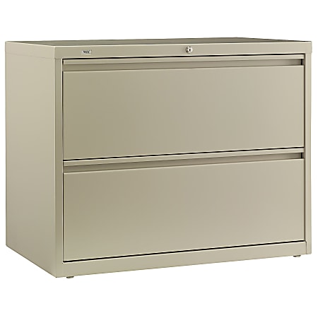 Bush Business Furniture Synchronize 1000 36"W Lateral 2-Drawer File Cabinet, Metal, Putty, Premium Installation