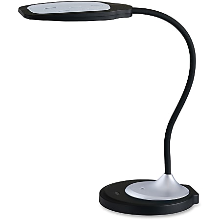 Lorell® LED USB Desk Lamp, Dimmable, Black/Silver