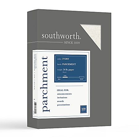 Southworth Fine Business Parchment Paper 24 Lb 8 12 x 11 Ivory Pack Of 500  sheets - Office Depot