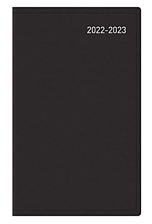 Office Depot® Brand Weekly Academic Planner, 4" x 6-3/8", 30% Recycled, Black, July 2022 to June 2023